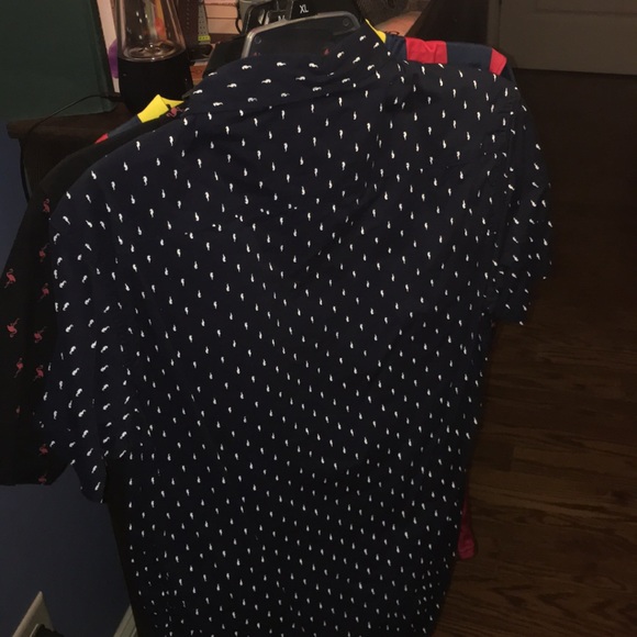 Seahorse design Navy Blue Button Up - Picture 3 of 3